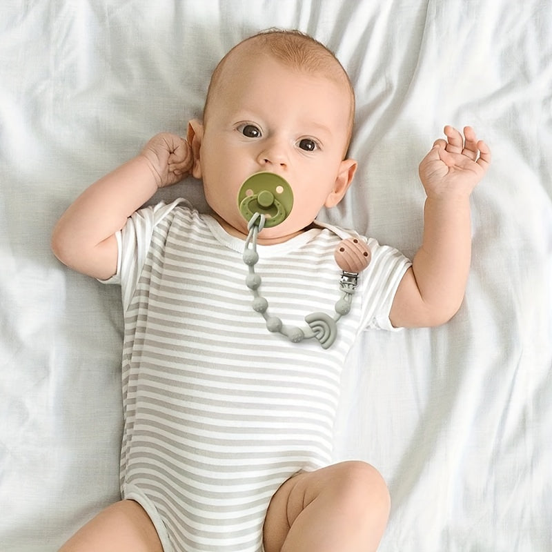 Baby's First Rainbow Silicone Pacifier Clip