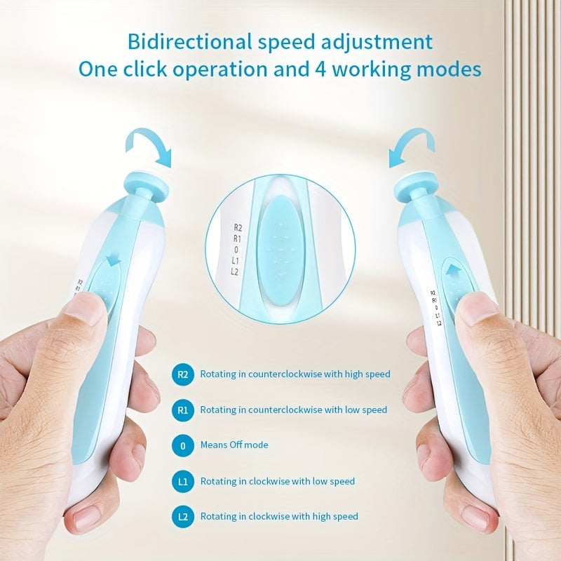 6-in-1 Electric Baby Nail Trimmer Kit with LED Light