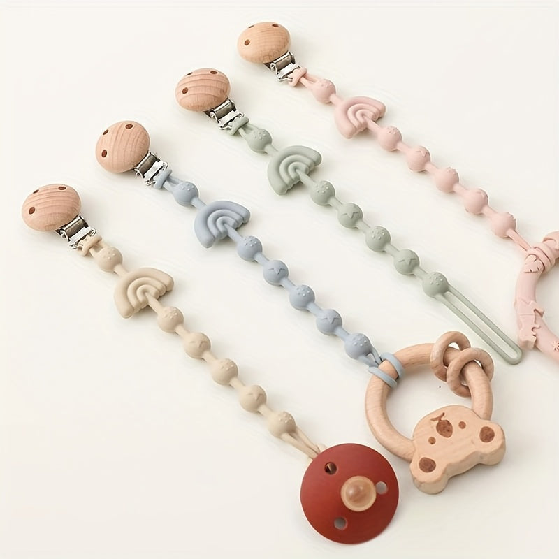 Baby's First Rainbow Silicone Pacifier Clip