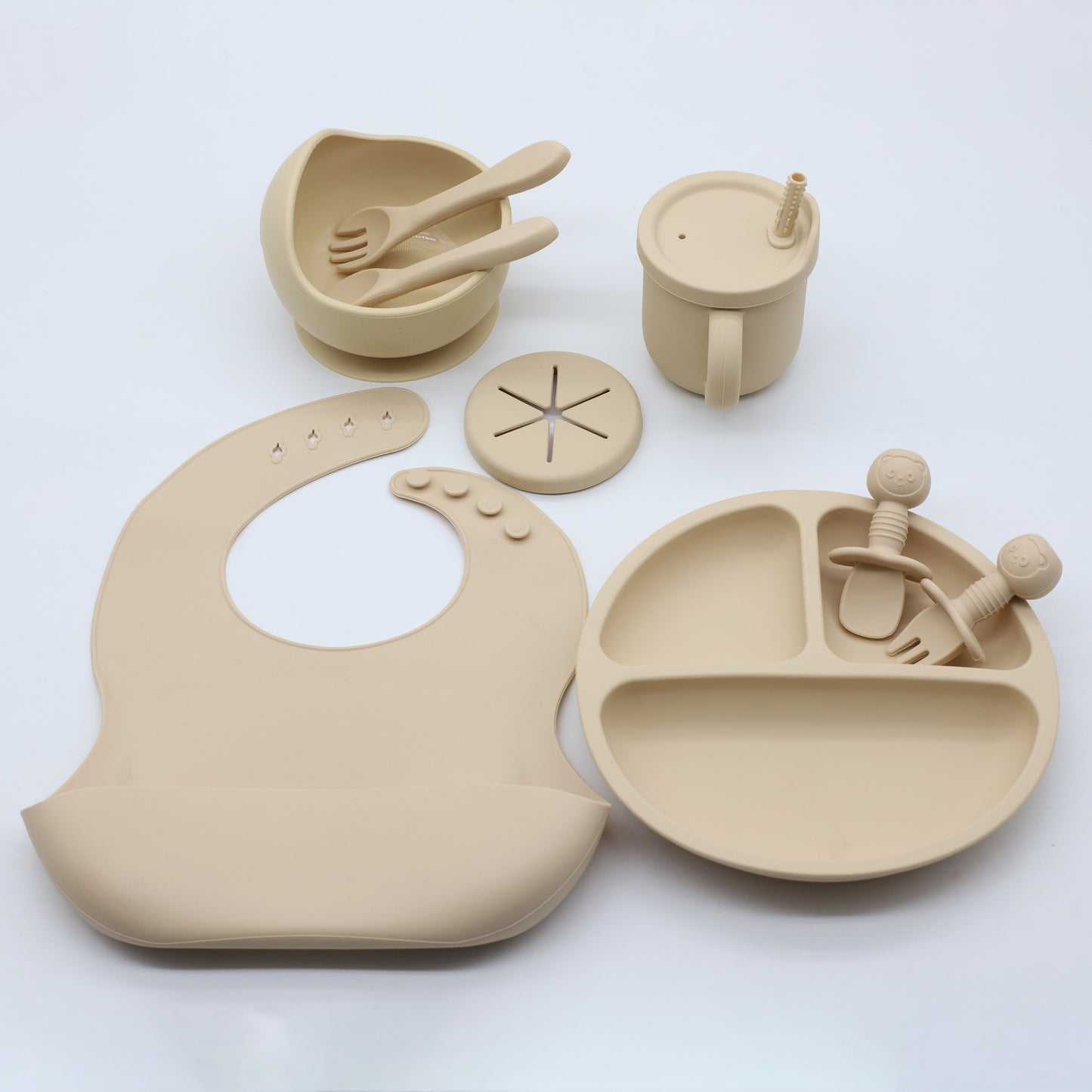 Silicone Baby Feeding Set with Suction Bowl & Sippy Cup