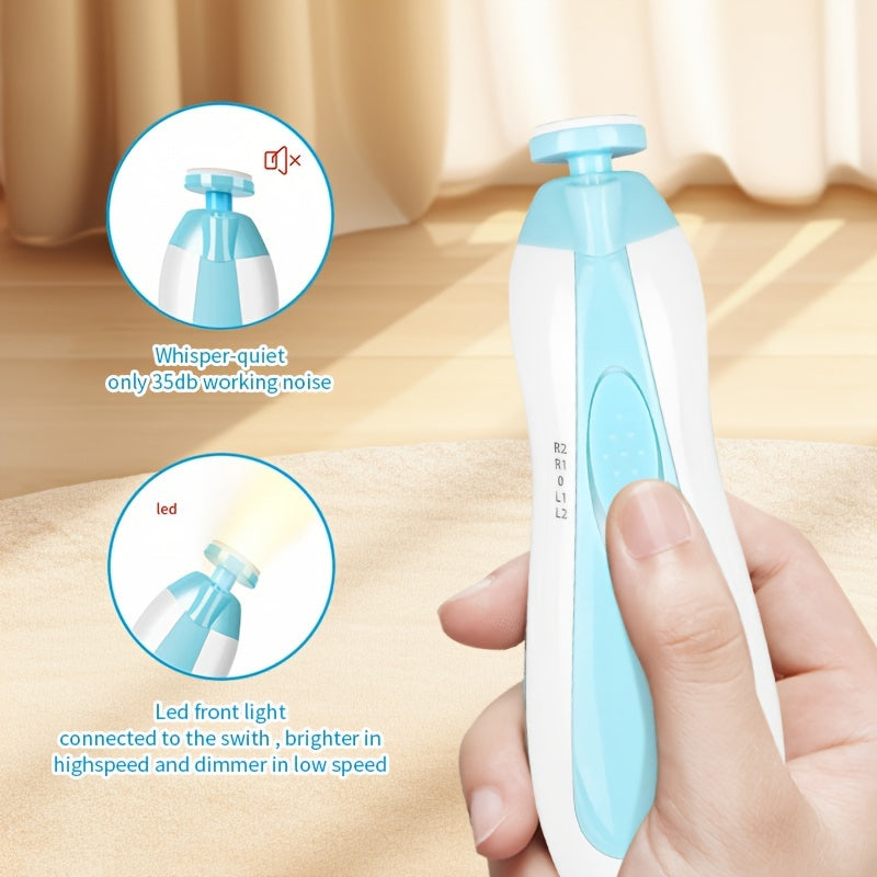 6-in-1 Electric Baby Nail Trimmer Kit with LED Light