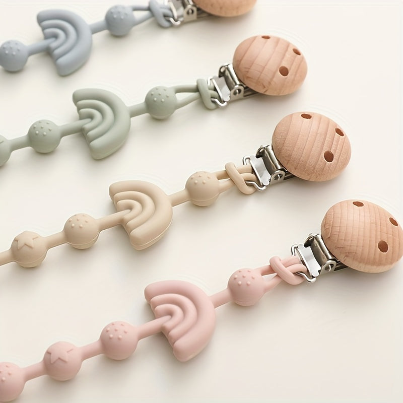 Baby's First Rainbow Silicone Pacifier Clip