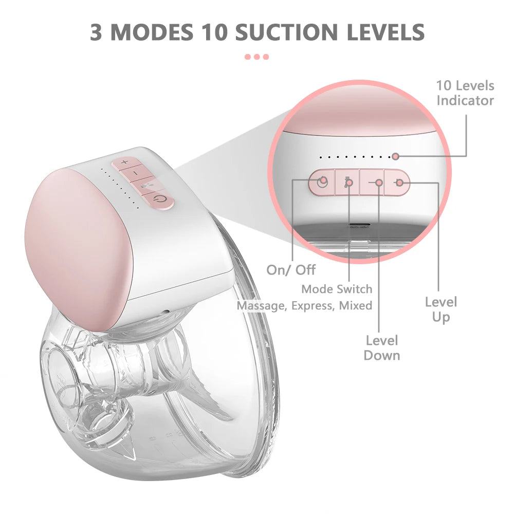 2/1 Pcs Wearable Hands-Free Electric Breast Pump - BPA-Free