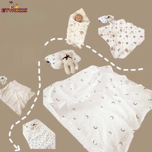 100% Cotton Baby Swaddle Wrap - Newborn Sleeping Blanket (0-6 Months)