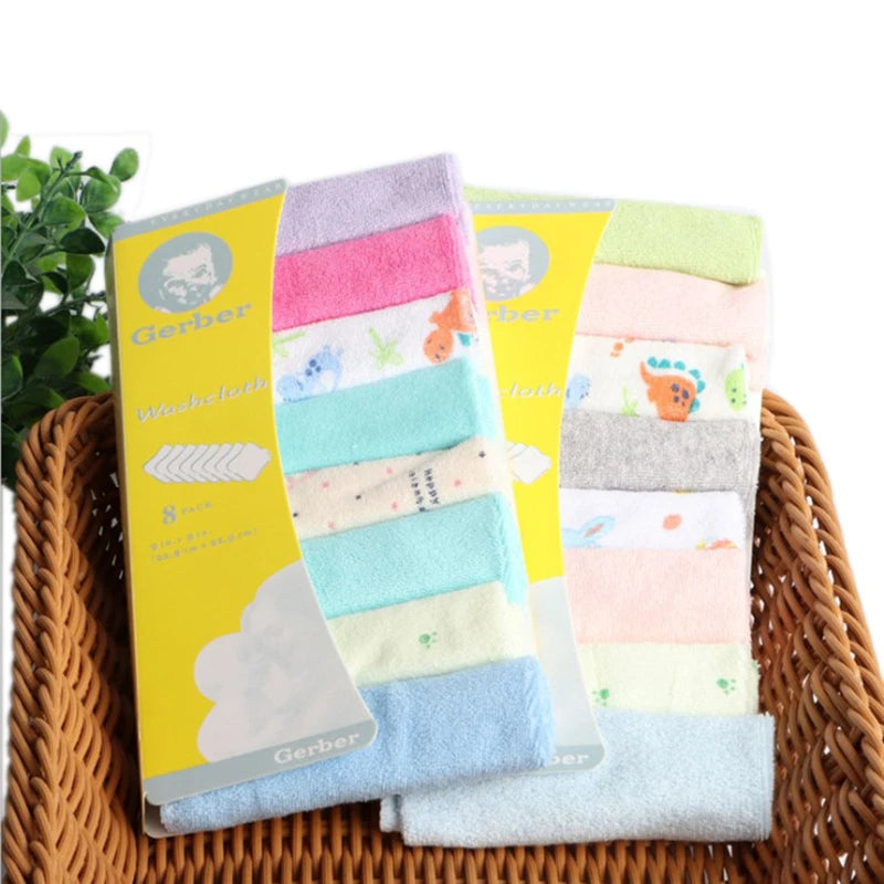 8pcs Baby Bath Towel & Washcloth Set