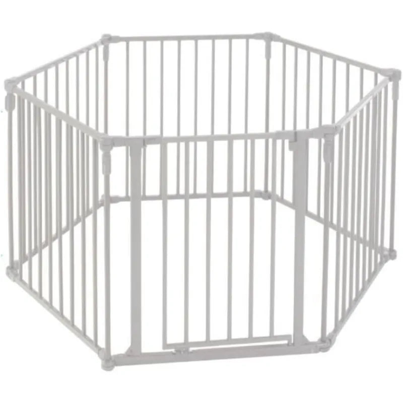 3-in-1 Metal Superyard 6-Panel Baby Gate & Playpen