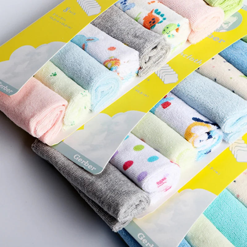 8Pcs Baby Bath Towel & Washcloth Set