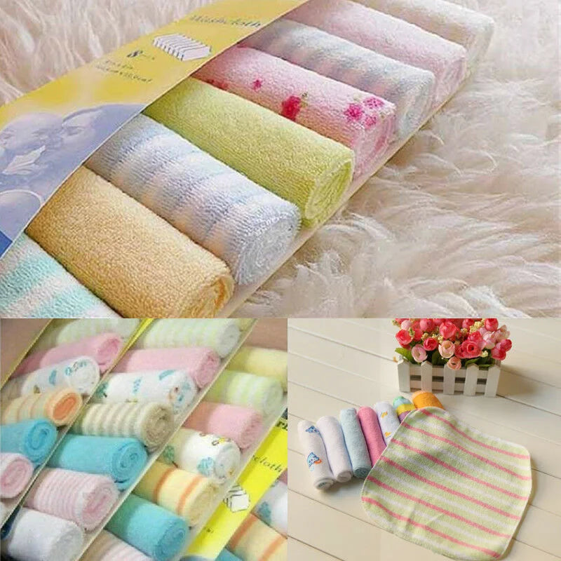 8Pcs Baby Bath Towel & Washcloth Set