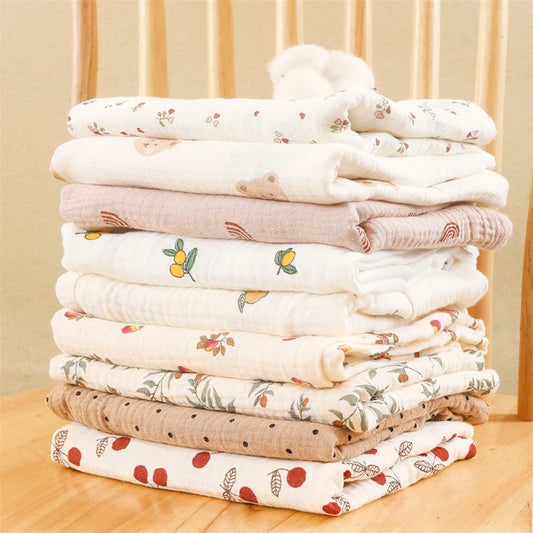 Super Soft Cotton Muslin Baby Blanket & Swaddle Wrap