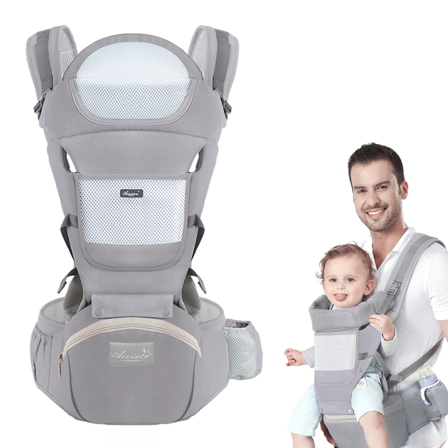 Ergonomic Baby Carrier with Multifunctional Waist Stool