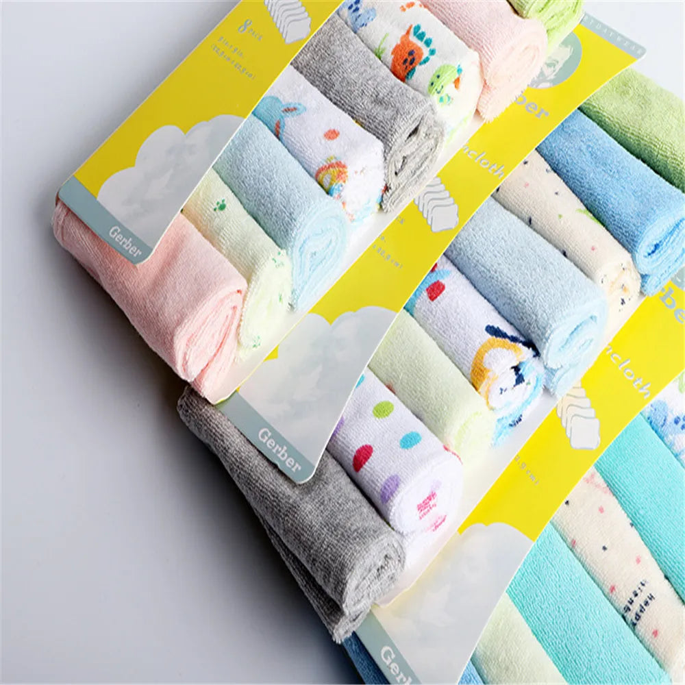 8pcs Baby Bath Towel & Washcloth Set