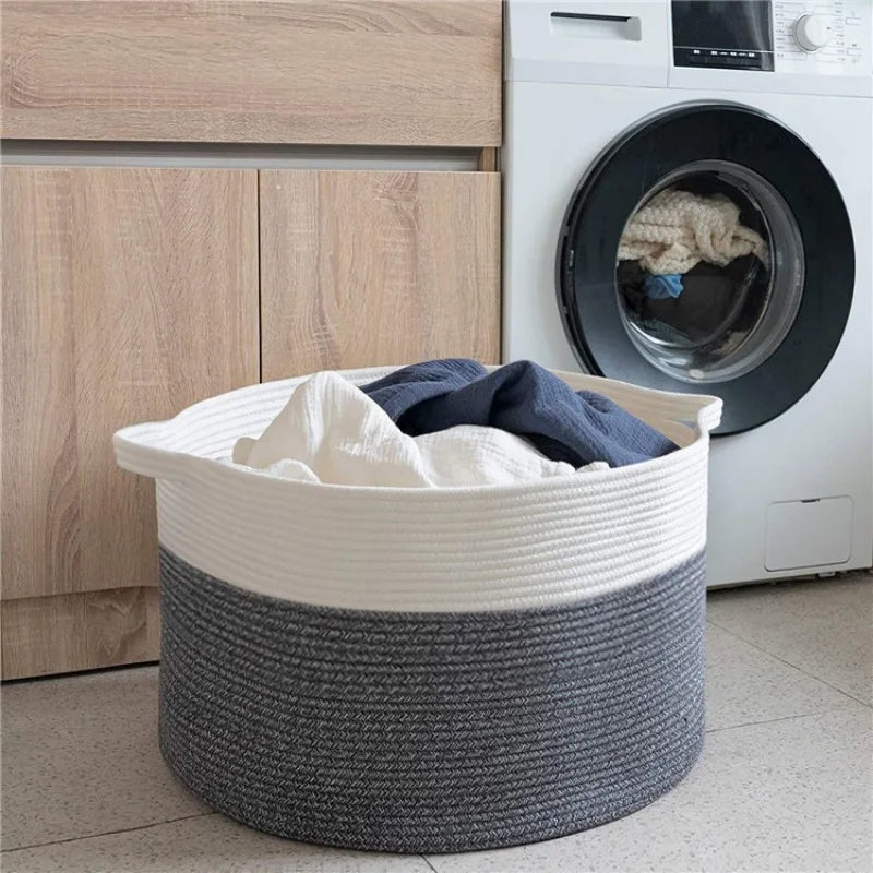 Extra Large Cotton Rope Storage Basket for Living Room & Nursery