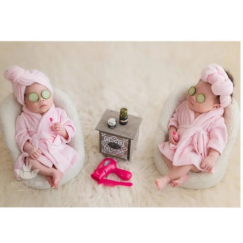 Kawaii Newborn Bathrobe Set - Baby Photography Props & Outfits