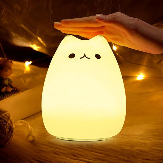 Cute LED Cat Night Light for Kids