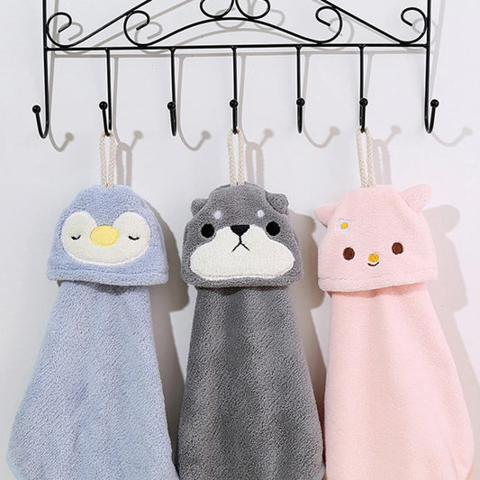 Soft Cute Animal Microfiber Hand Towel - Quick Drying Kitchen & Bath