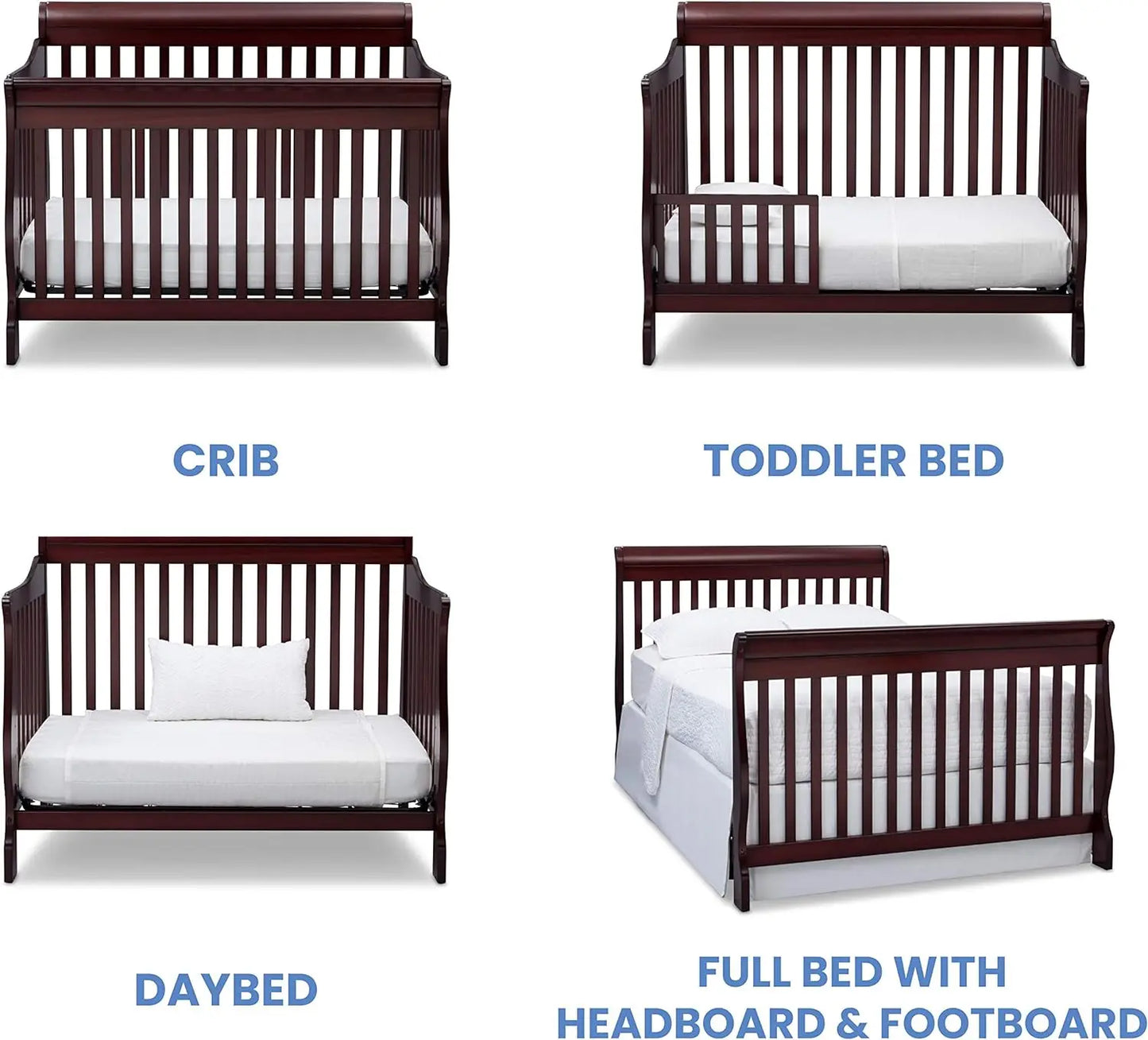 Delta Children Canton 4-in-1 Convertible Crib - Espresso Cherry Crib