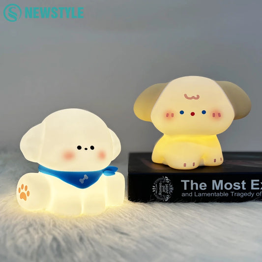 Cute Dog Silicone Rechargeable Night Light for Kids