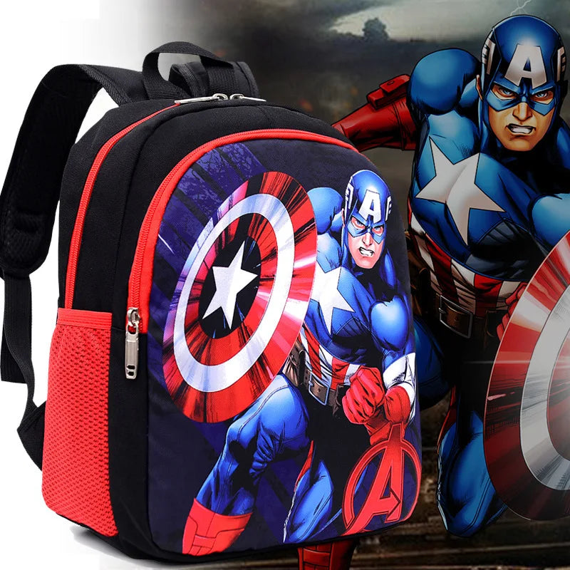 Disney Marvel Bags Spider Man Iron Man Backpack Children Cartoon Captain America Kindergarten School Bag For Boys Schoolbag Gift