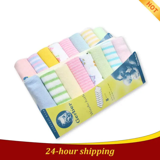 8pcs Soft Baby Bath Towels & Washcloth Set