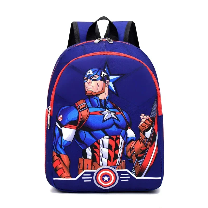 Marvel Avengers Anime Backpack Iron Man Captain America Cartoon Captain America Kindergarten School Bag for Boys Schoolbag Gift