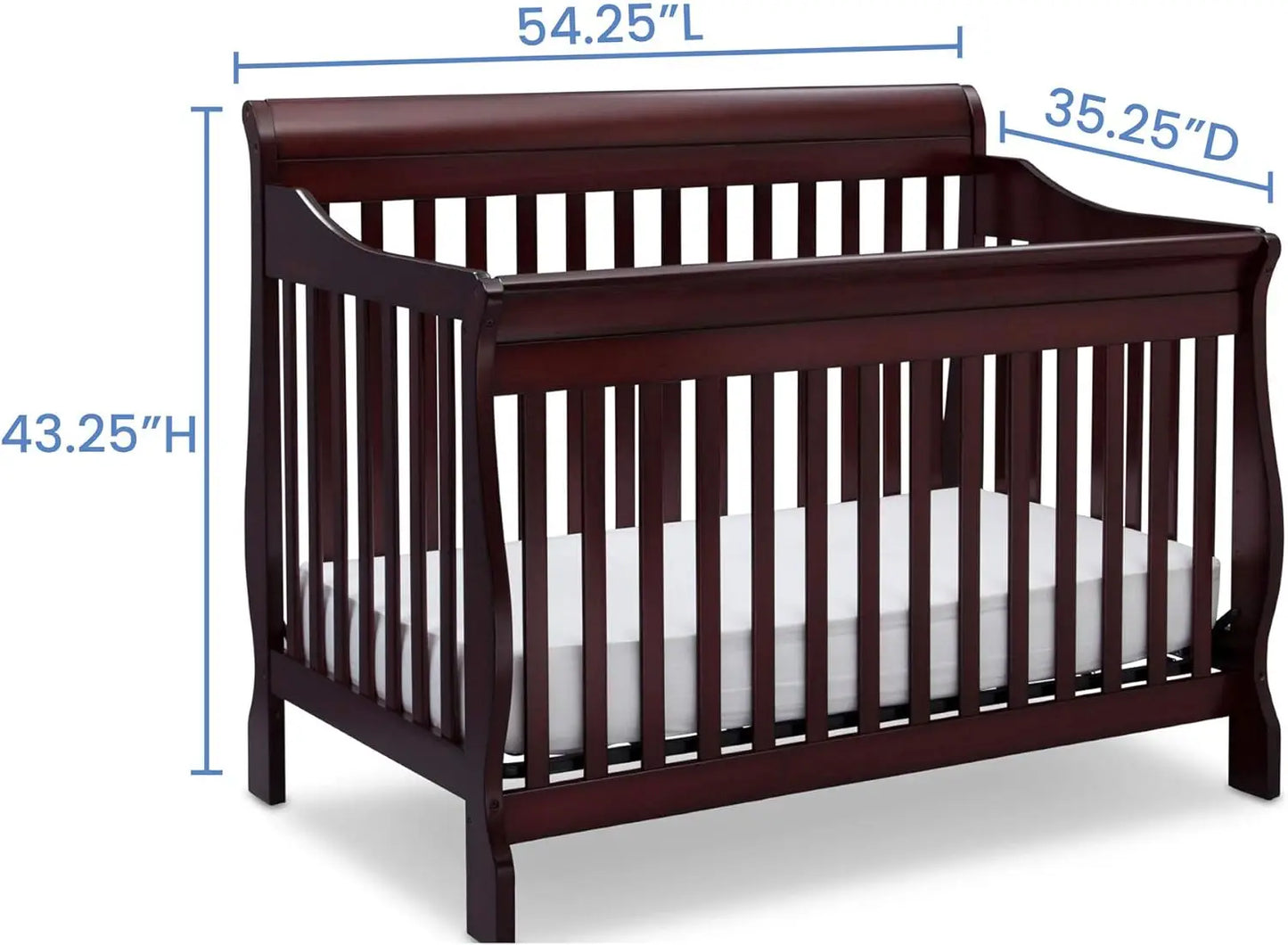 Delta Children Canton 4-in-1 Convertible Crib - Espresso Cherry Crib