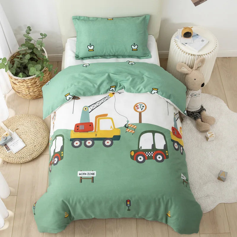 3-Piece Cotton Baby Bedding Set with Duvet Cover, Bed Sheet & Pillowcase