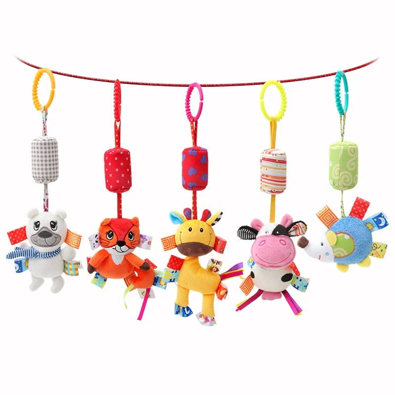 Newborn Baby Sensory Hanging Rattles with Teether