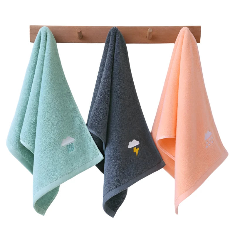 1 Pc Soft Embroidered Cotton Baby Face Towel