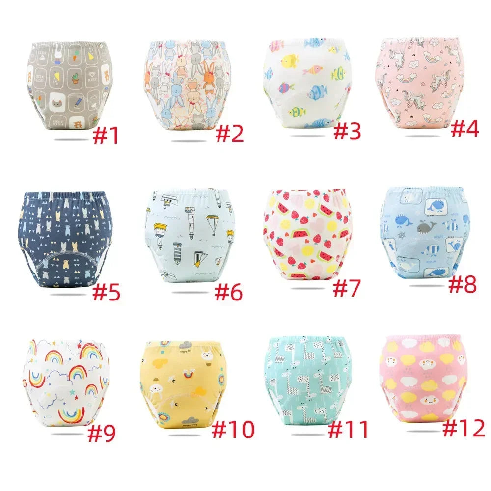 Waterproof Baby Potty Training Pants - Cotton Reusable Diapers