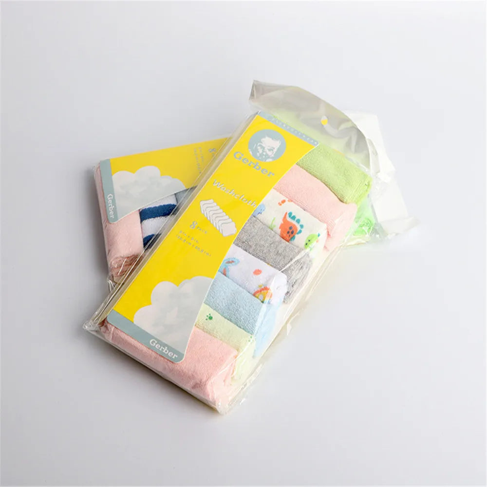 8pcs Baby Bath Towel & Washcloth Set