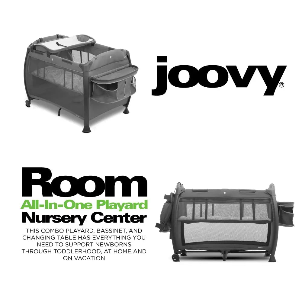 Joovy Room Playard Nursery Center with Bassinet & Changing Table - Charcoal