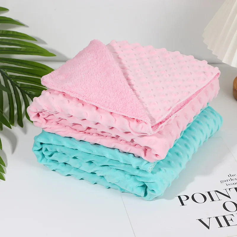 Super Soft Minky Baby Blanket - Double Layer Crystal Velvet