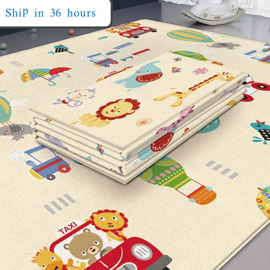 Non-Toxic Foldable Baby Play Mat - Educational & Soft Kids Rug (180x100cm)