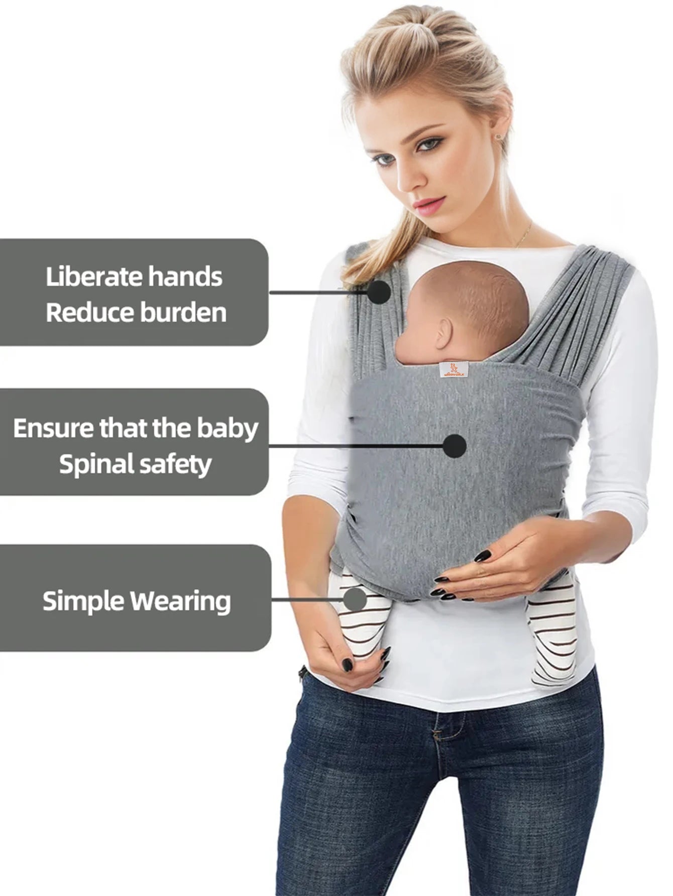 Elastic Hands-Free Baby Carrier Straps