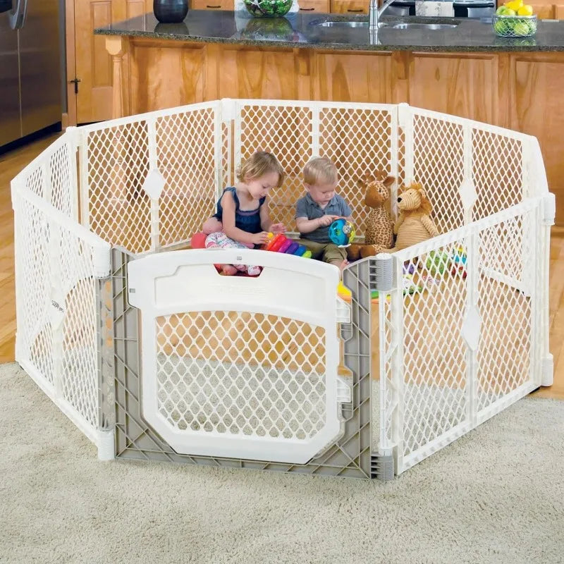 Superyard 6-Panel Baby Play Yard & Extra Wide Gate - Made in USA