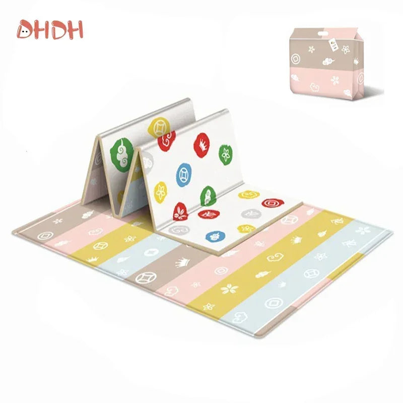 Foldable Portable Baby Play Mat with Double-Sided Pattern