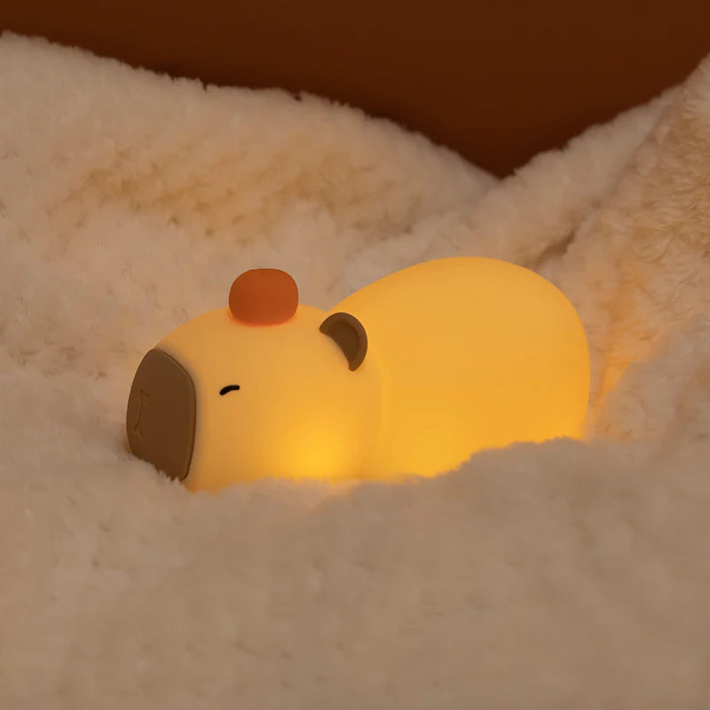 Cute Capybara Silicone LED Night Light - USB Rechargeable