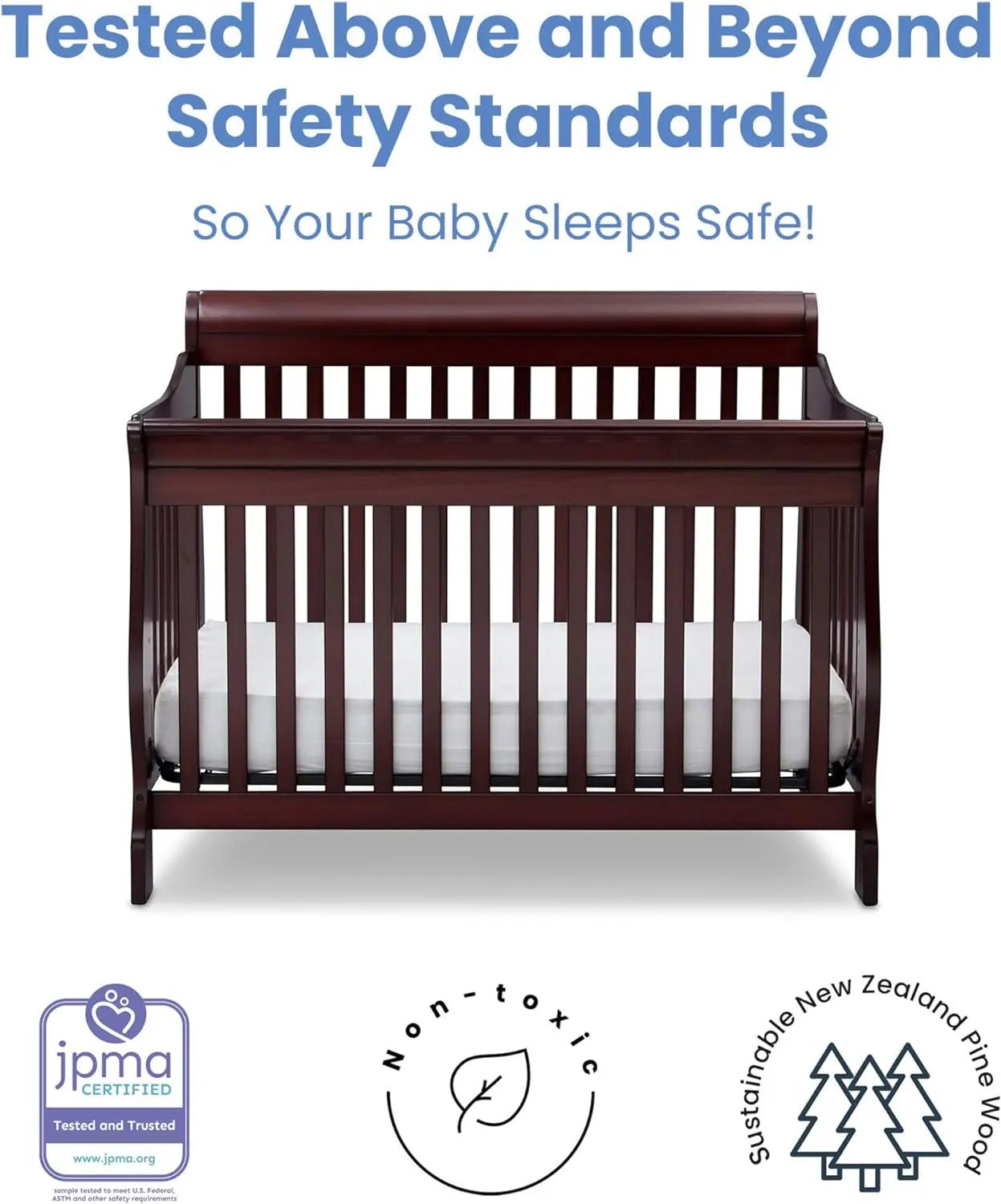 Delta Children Canton 4-in-1 Convertible Crib - Espresso Cherry Crib