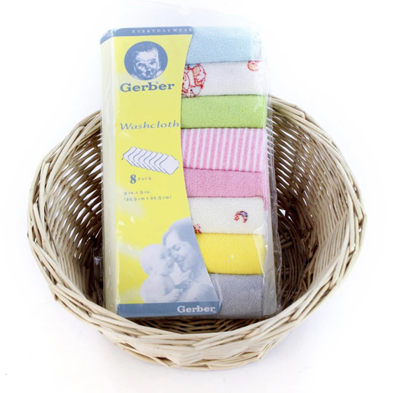 8pcs Soft Baby Bath Towels & Washcloth Set