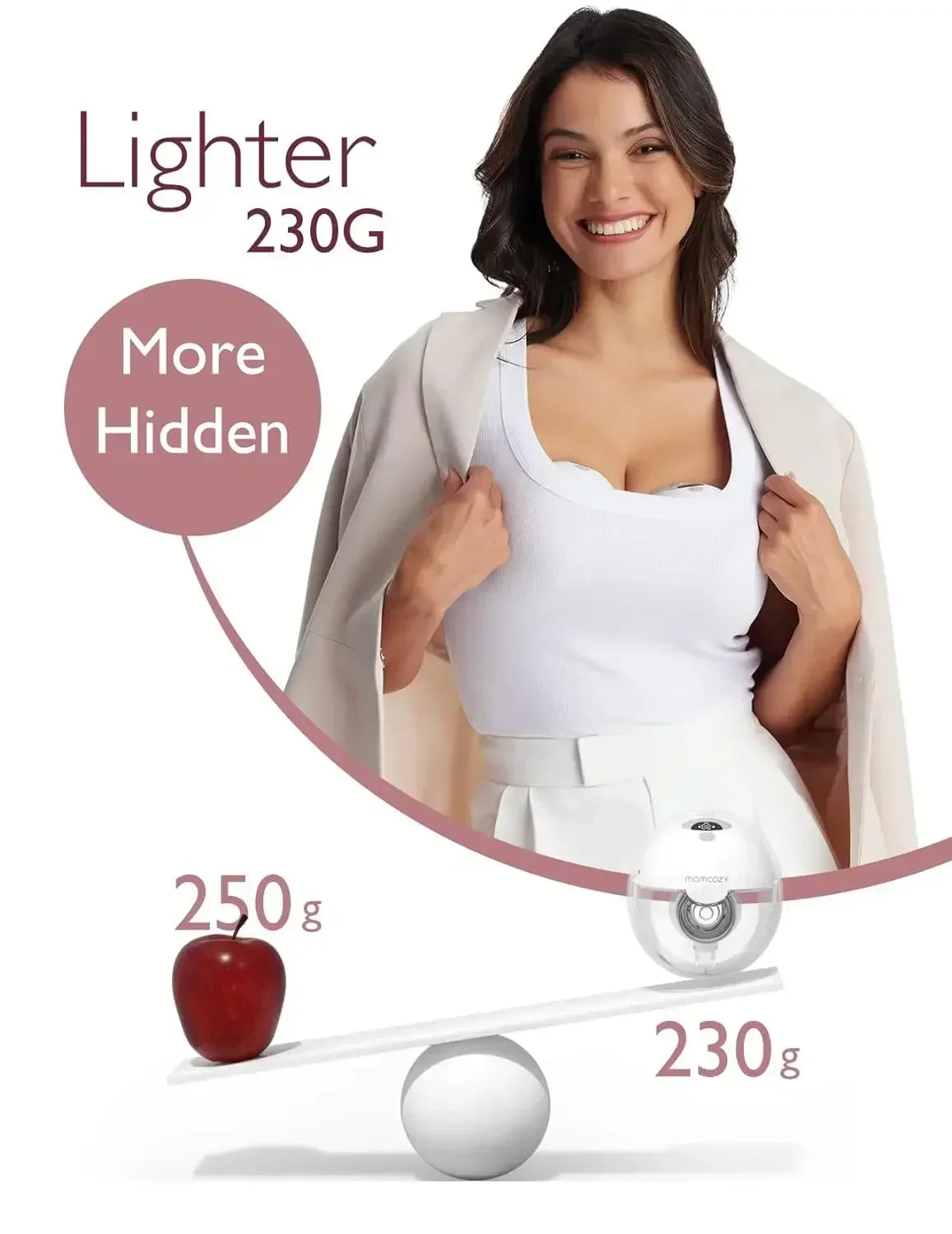 Portable Wearable Breast Pump with 3 Modes & 9 Levels