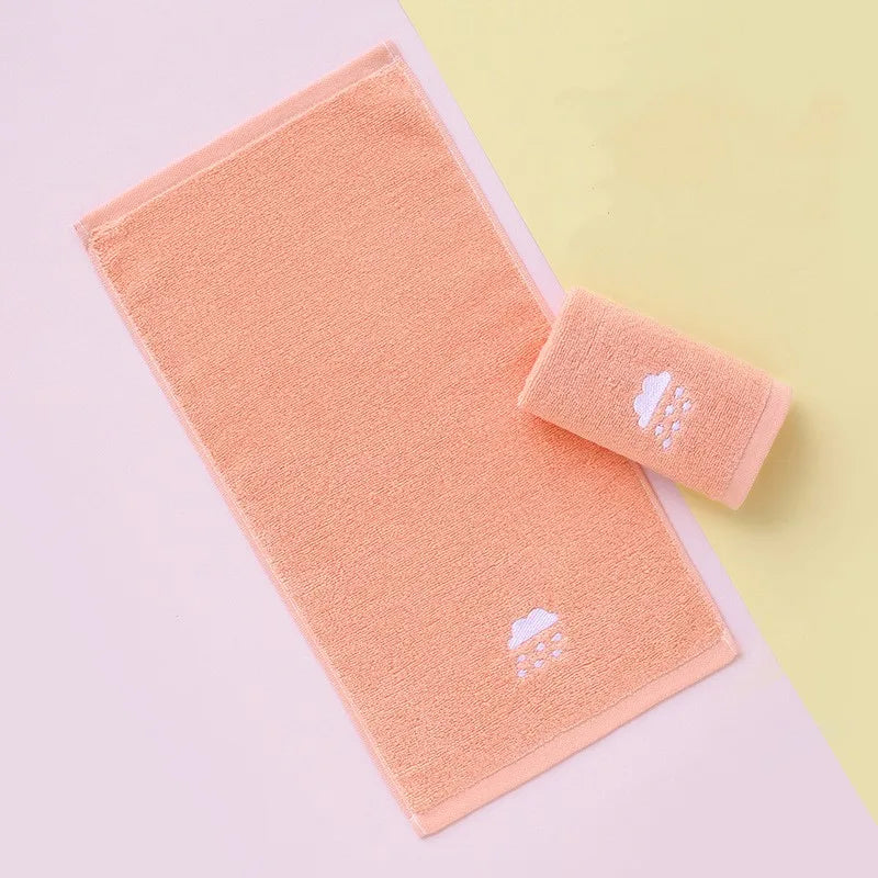 1 Pc Soft Embroidered Cotton Baby Face Towel