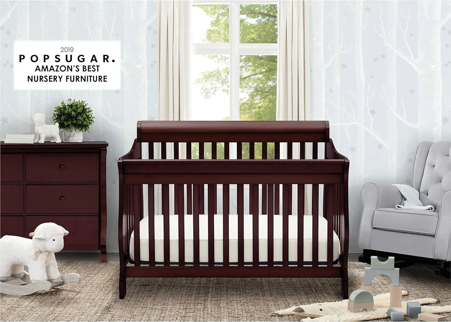 Delta Children Canton 4-in-1 Convertible Crib - Espresso Cherry Crib