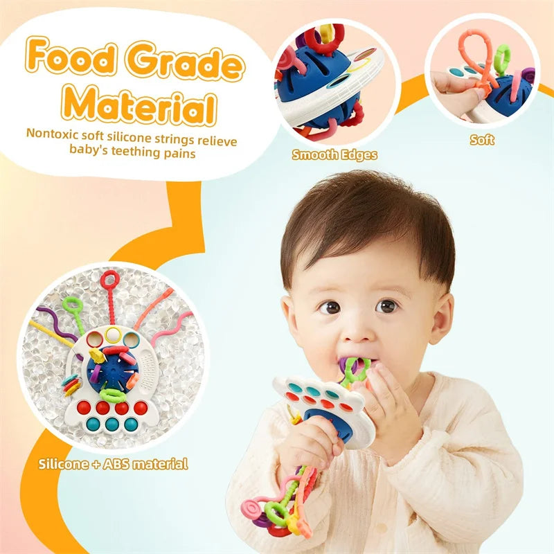 Montessori Silicone Baby Rattle & Teether Toys