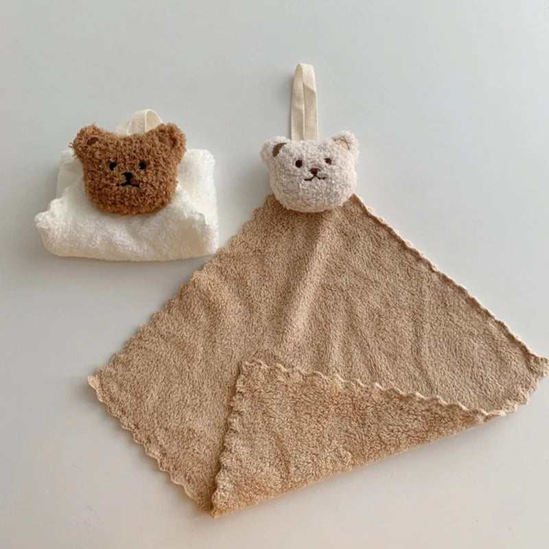 Soft Cartoon Bear Hand Towel - Absorbent Washcloths for All Ages