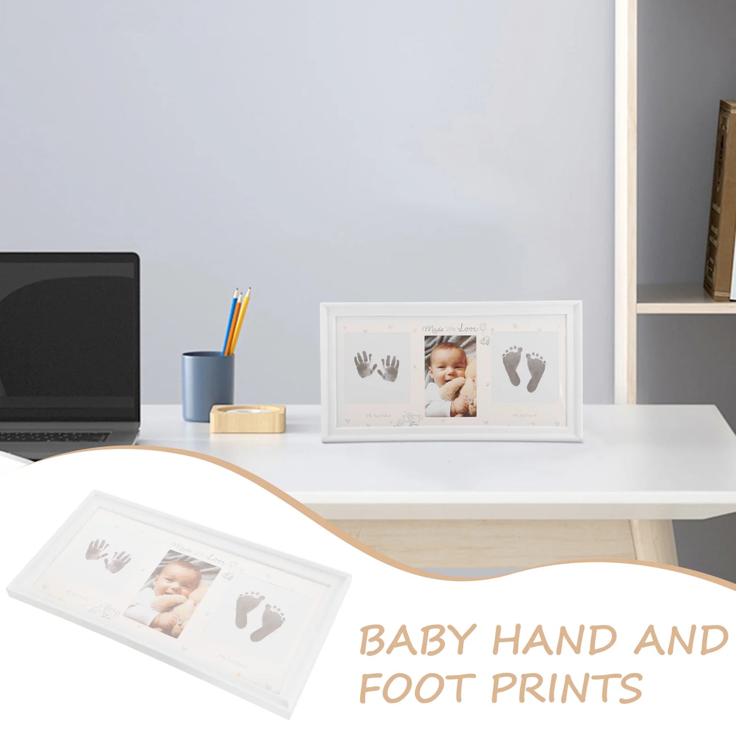 Newborn Hand & Footprint Photo Frame Kit with Ink Pad