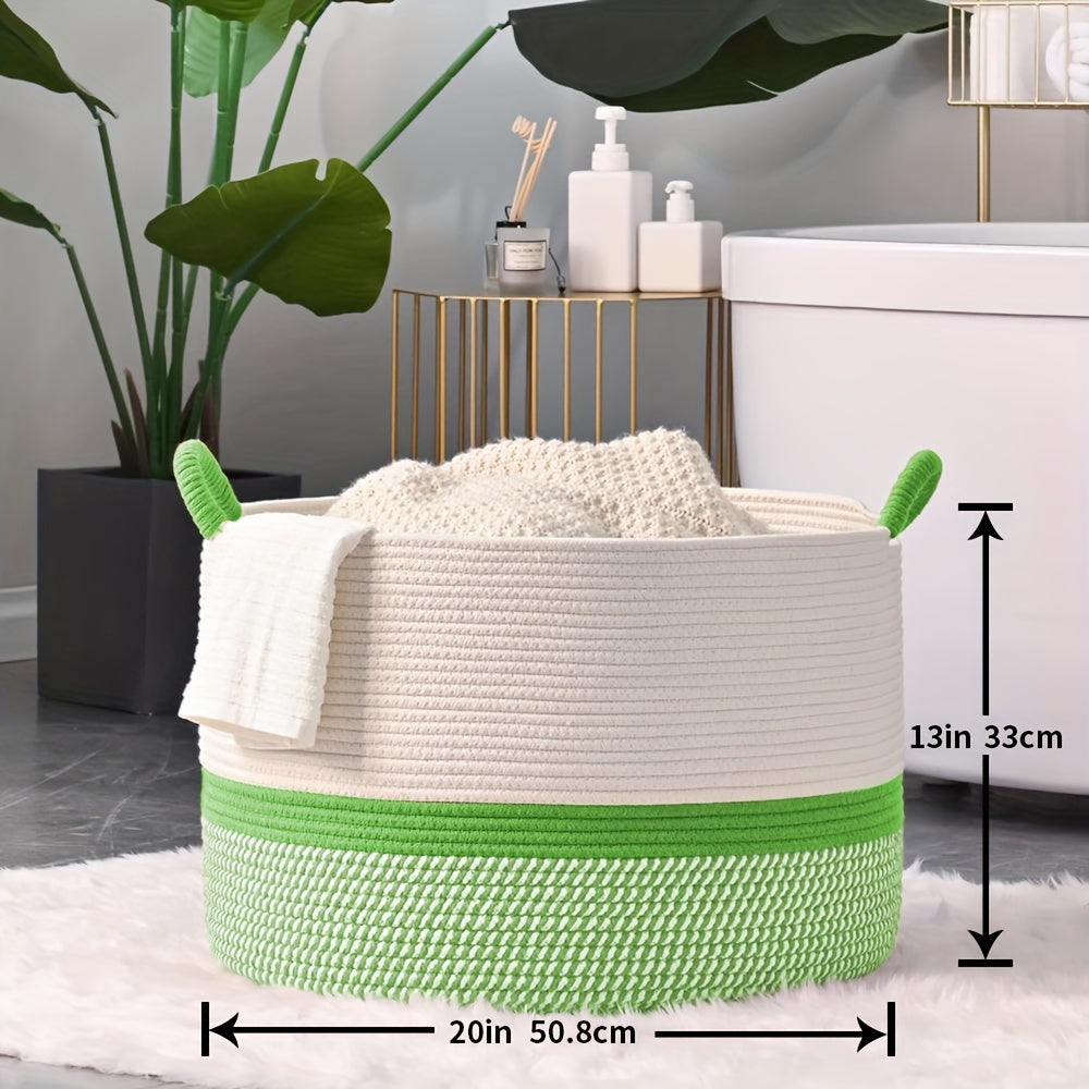 Large Woven Storage Basket for Blankets & Laundry