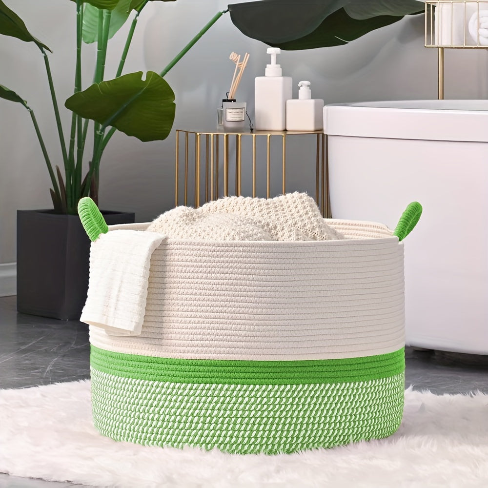 Large Woven Storage Basket for Blankets & Laundry