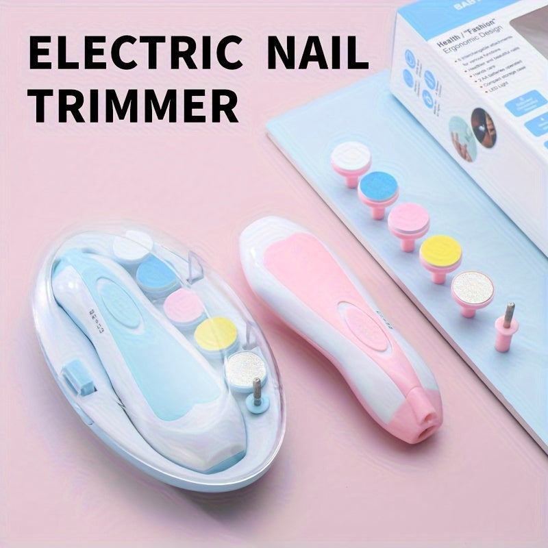 6-in-1 Electric Baby Nail Trimmer Kit with LED Light