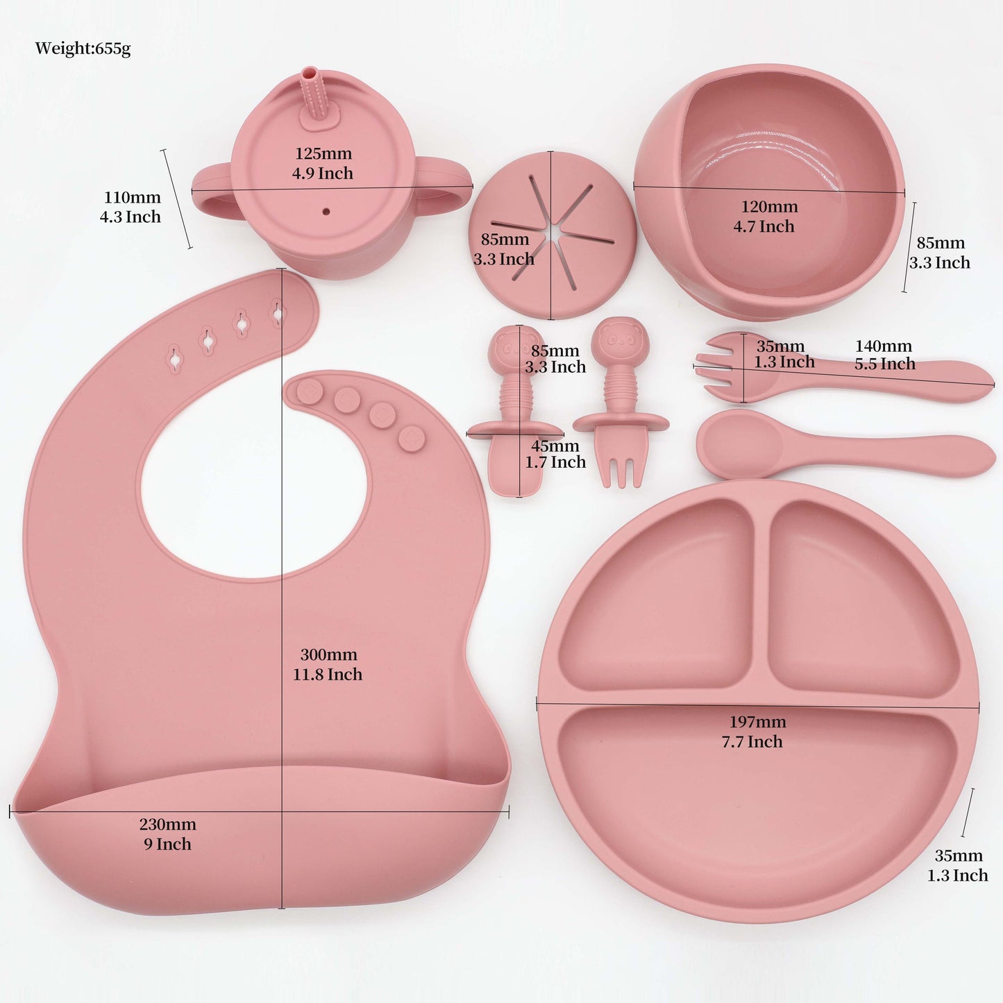 Silicone Baby Feeding Set with Suction Bowl & Sippy Cup